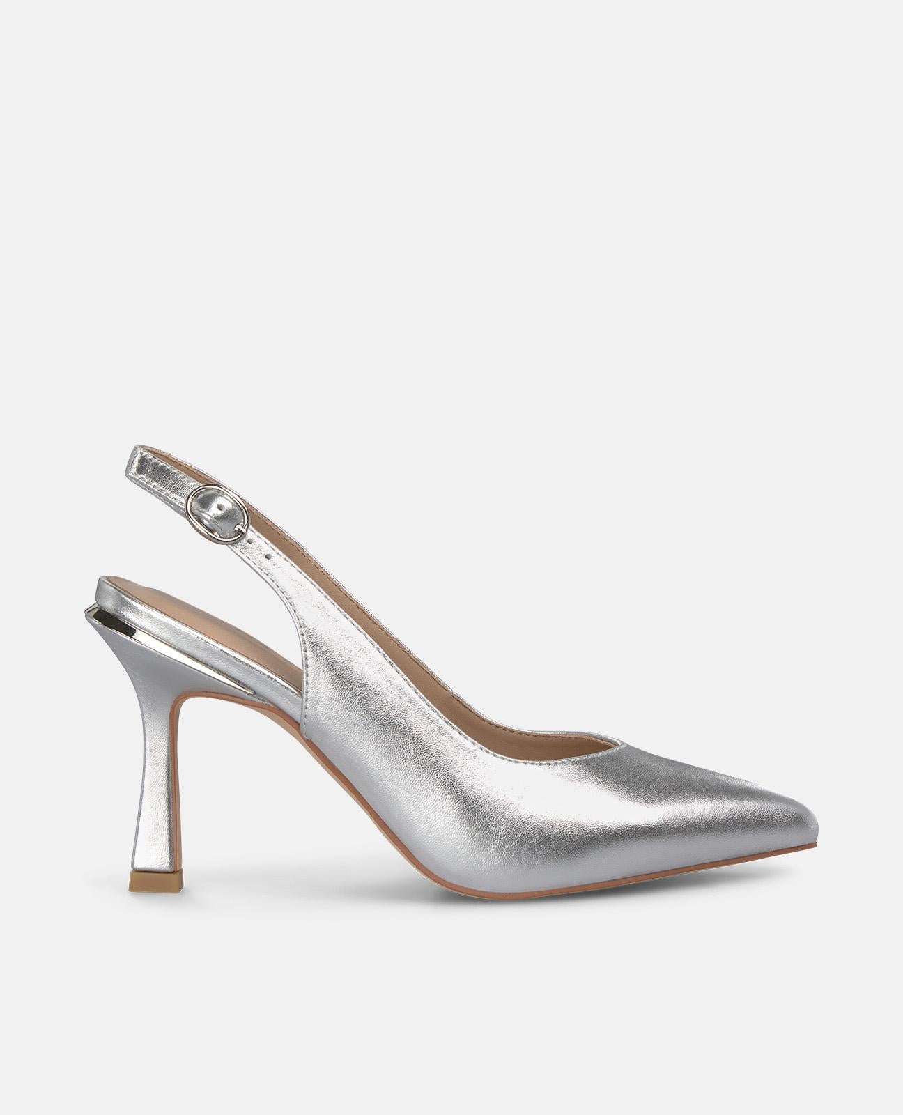 alma-en-pena-pumps-spitzer-zeh-silber-9-cm-mit-schnalle image 1