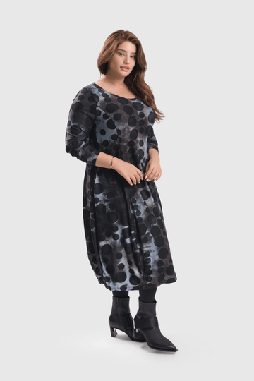 alembika-echo-cocoon-kleid-smoke-jacquard image 4