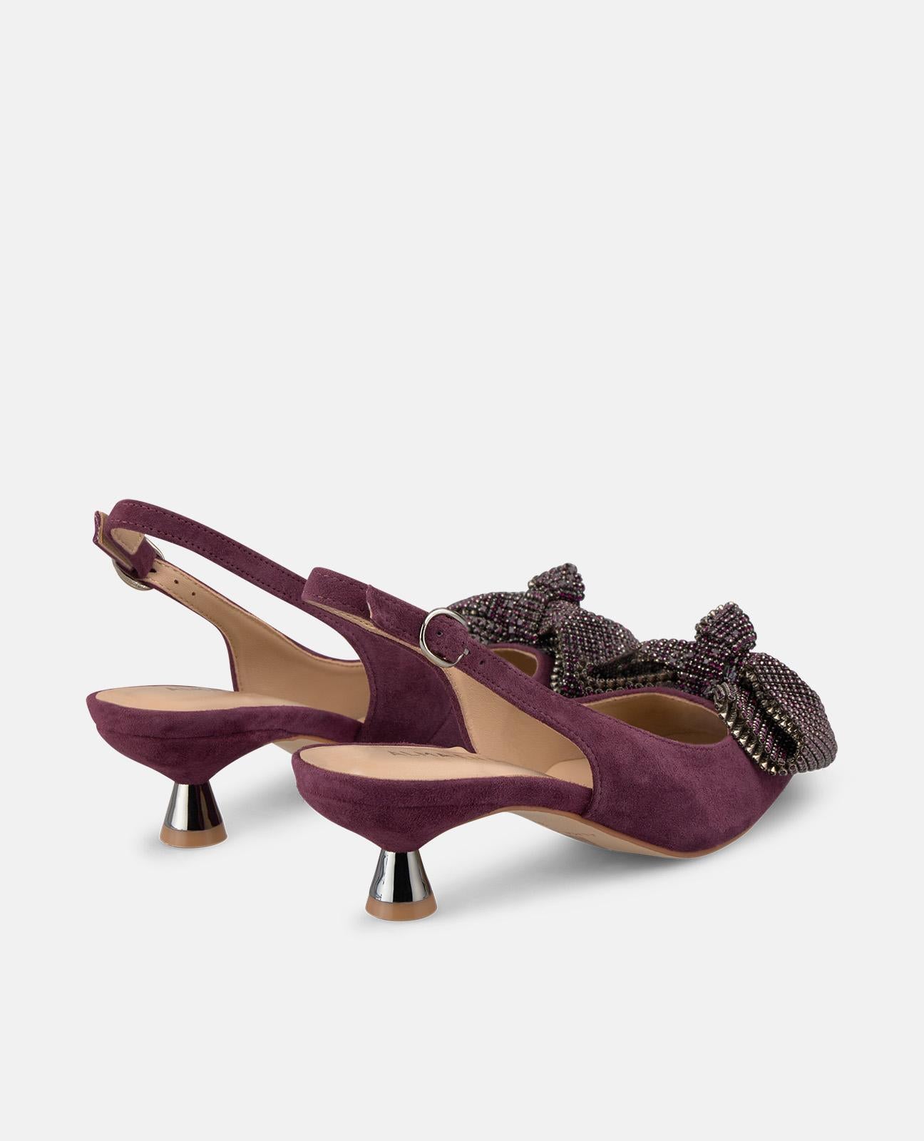 alma-en-pena-mini-bow-pumps-spitzer-low-heel-in-bordeaux image 3
