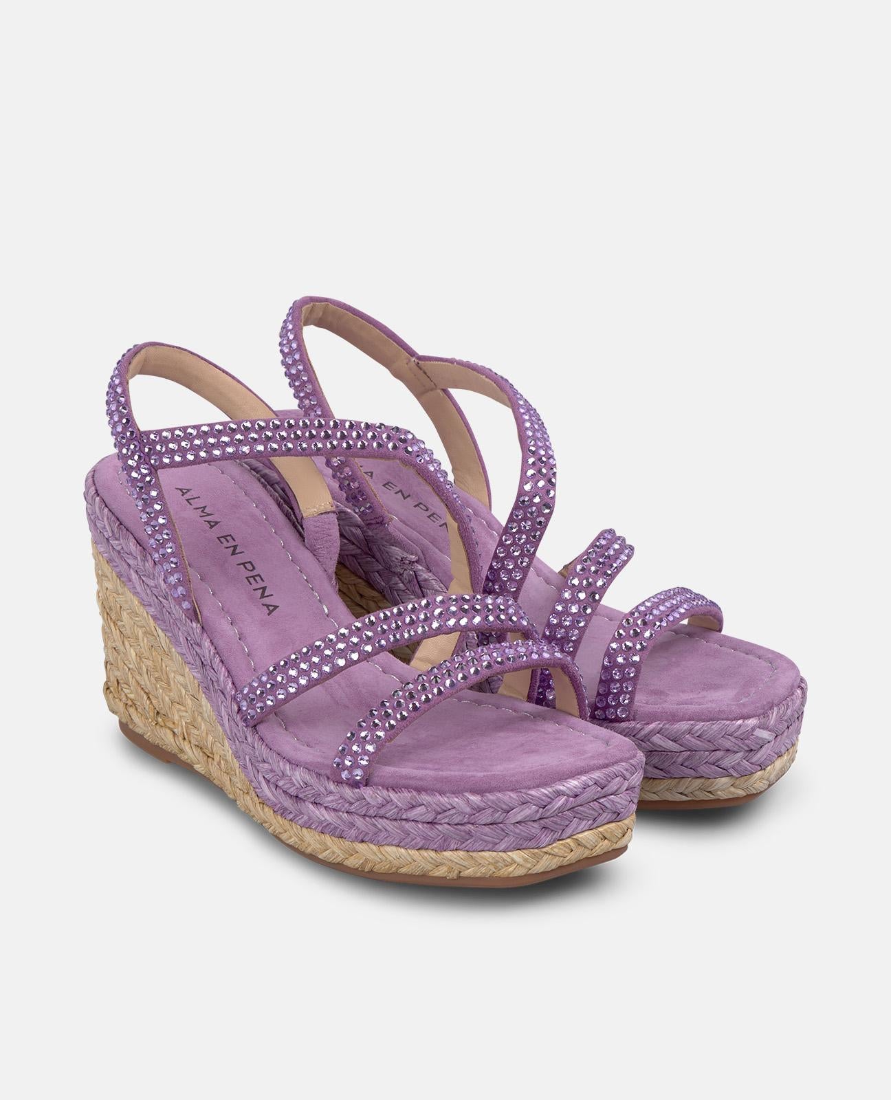alma-en-pena-keilsandalette-mit-strass-violett-9-8-cm image 2