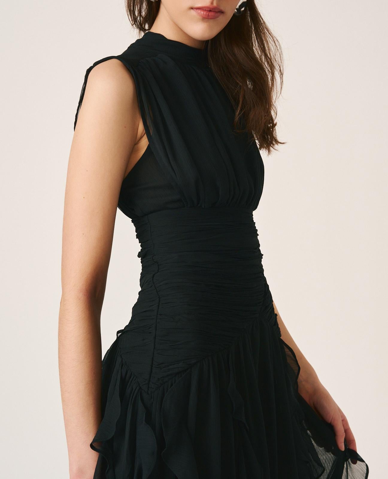 alma-en-pena-maxikleid-mit-r-schen-schwarz image 6