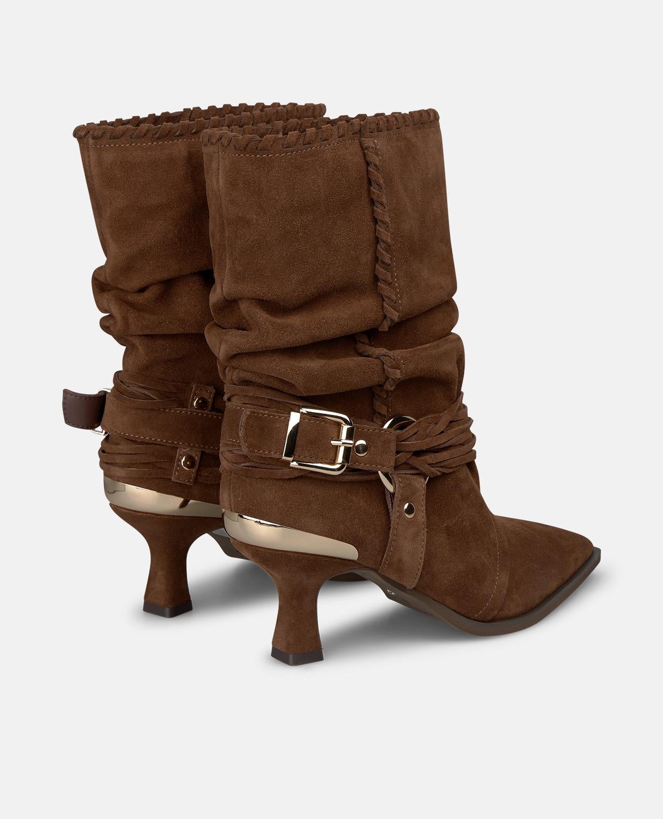 alma-en-pena-suede-ankle-boots-with-stirrup-detail-stiefelette-6-cm-in-camel image 3