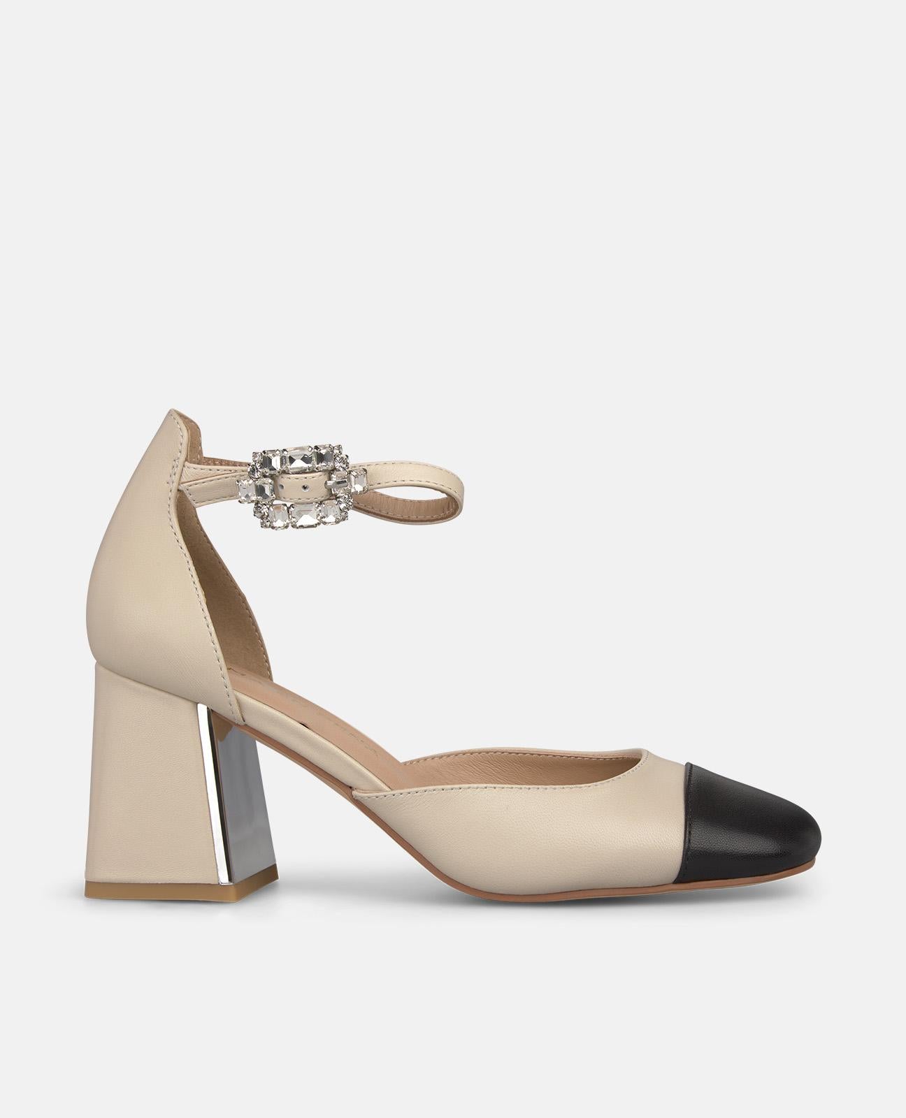 alma-en-pena-salon-contrast-damen-pumps-wei-mit-strass-schnalle-7-cm image 1
