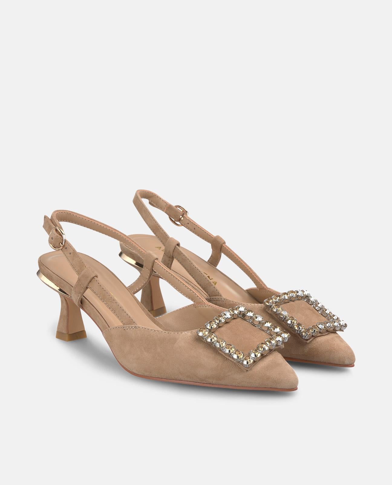 alma-en-pena-low-heel-schuh-damen-pumps-camel-mit-strass-und-6-cm-absatz image 2