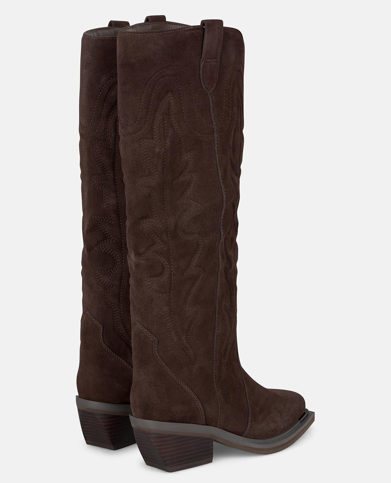 alma-en-pena-embroidered-flat-boot-stick-stiefel-braun-6-cm image 3