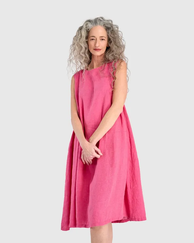 alembika-linen-swing-kleid-flamingo image 1