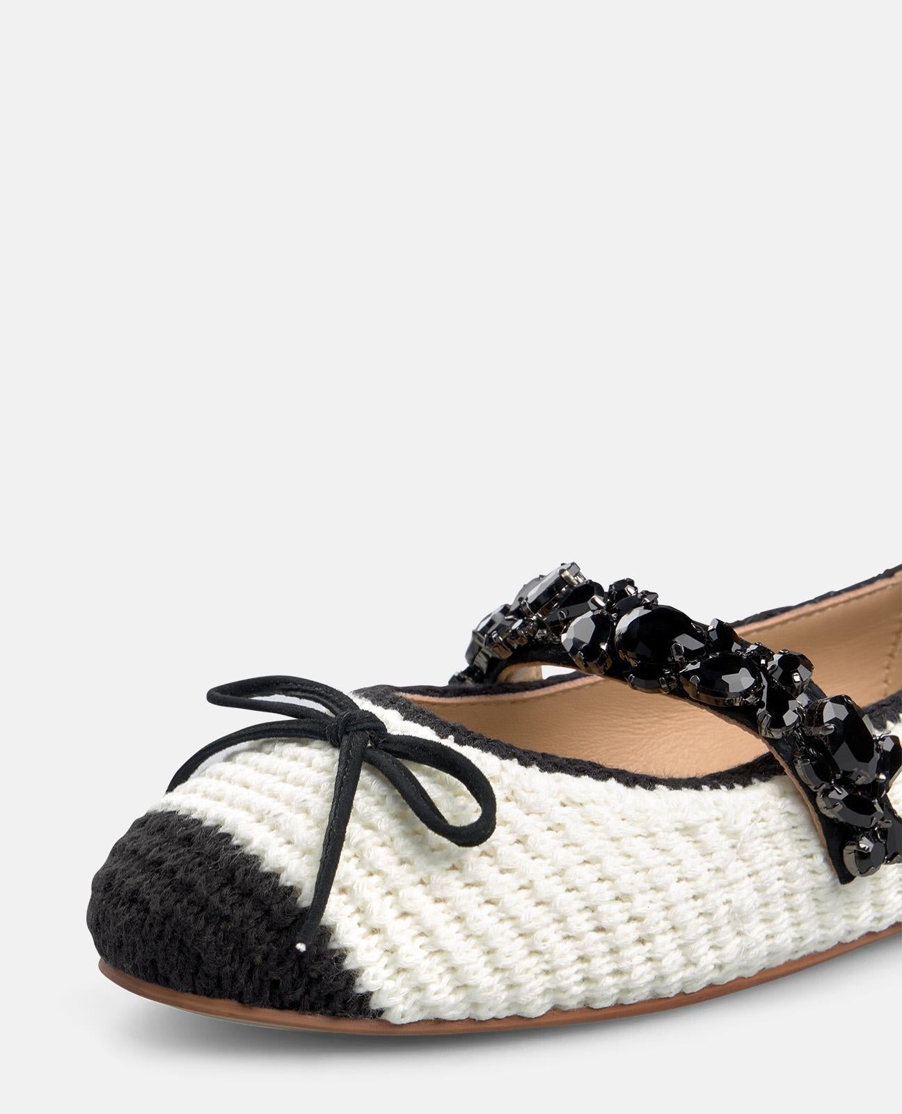 alma-en-pena-tweed-ballerina-damen-ballerina-wei-mit-strassriemchen image 5