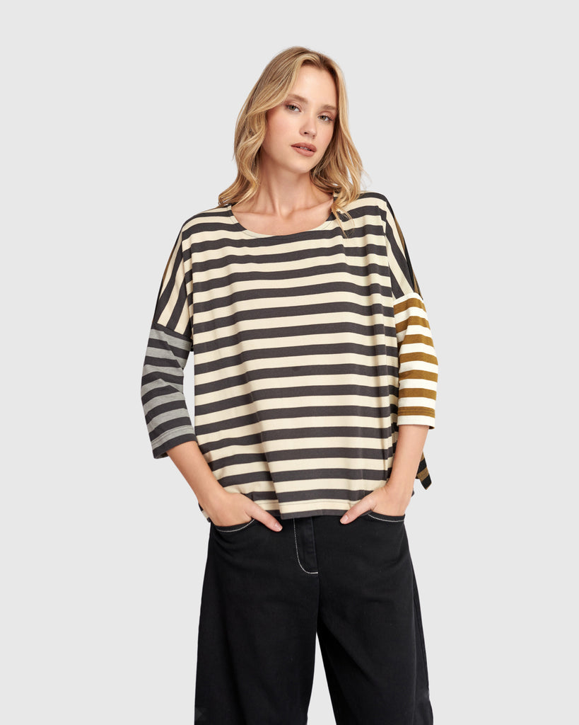 alembika-urban-forever-boxy-tee-stripes-damen-t-shirt image 1