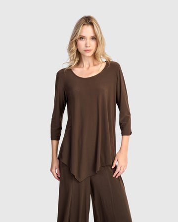 alembika-essential-slinky-point-hem-top-sepia image 2