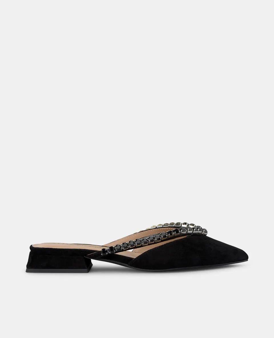alma-en-pena-flat-shoe-with-straps-mules-spitze-strass-schwarz-2-cm image 1