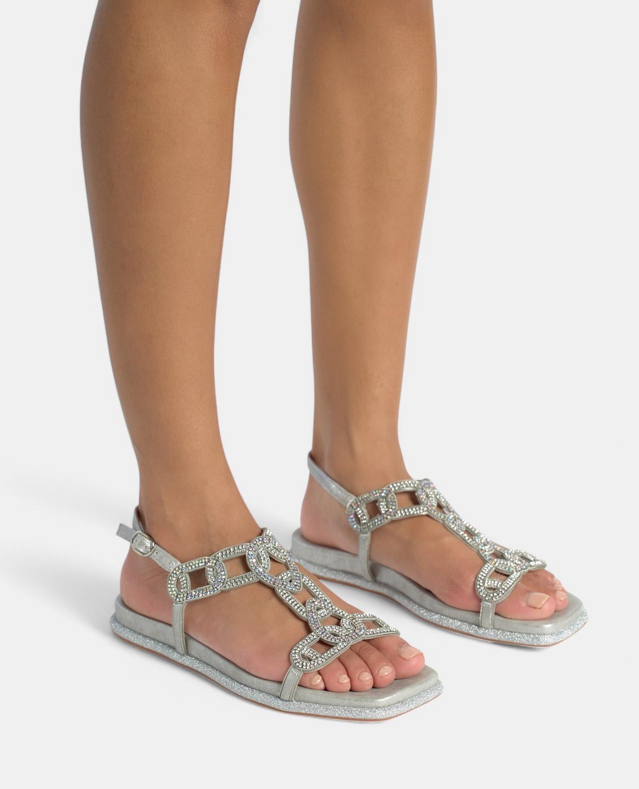 alma-en-pena-strass-riemen-flatsandalette-silber-2-cm image 4
