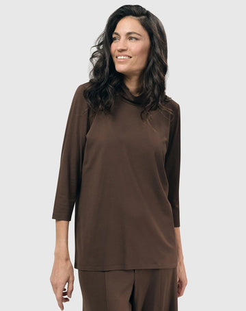 alembika-essential-mockneck-top-kaffee image 3