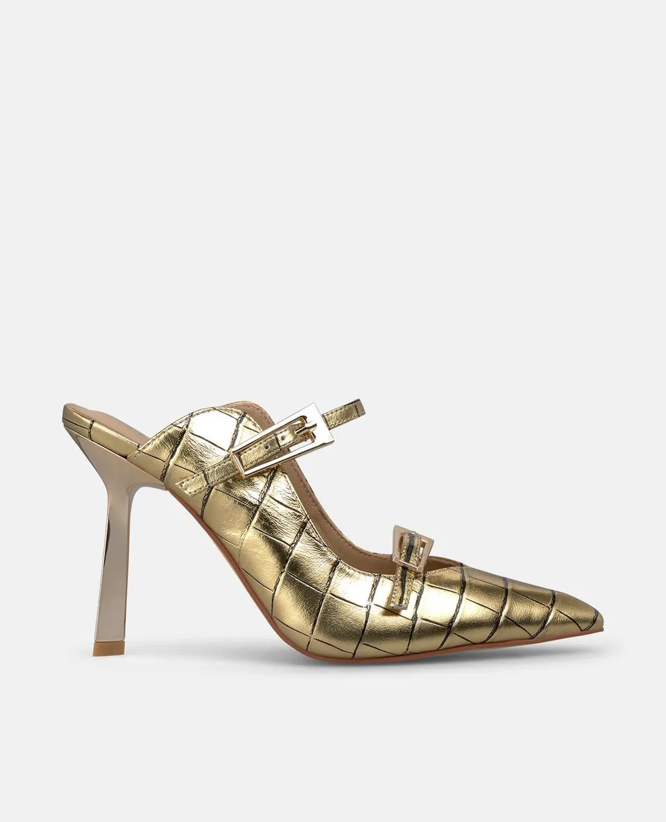alma-en-pena-slingpumps-gold-mit-schnallen-absatz-10-cm image 1