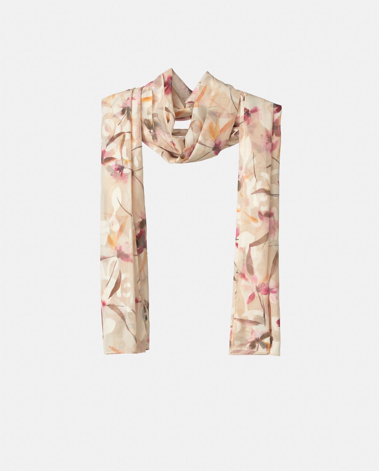 alma-en-pena-floral-schal-jacquard-gaze-200x70-cm-pfirsich image 1