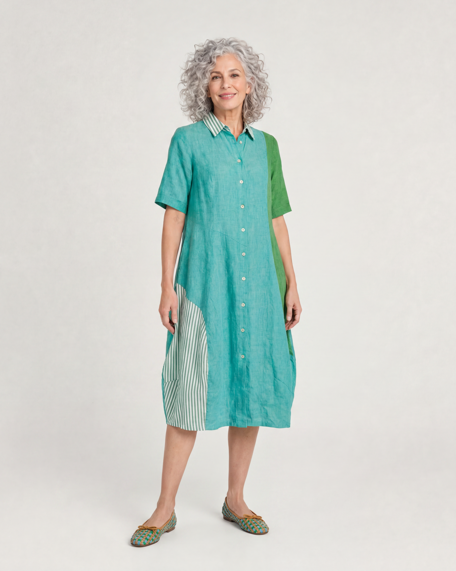 alembika-barb-linen-shirtdress-teal-mix image 1