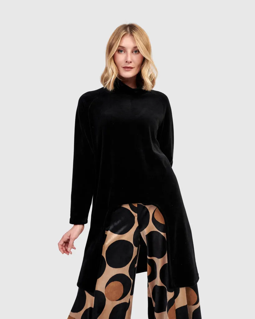 alembika-everyday-velvet-cutout-top-damen-tunika-black image 1