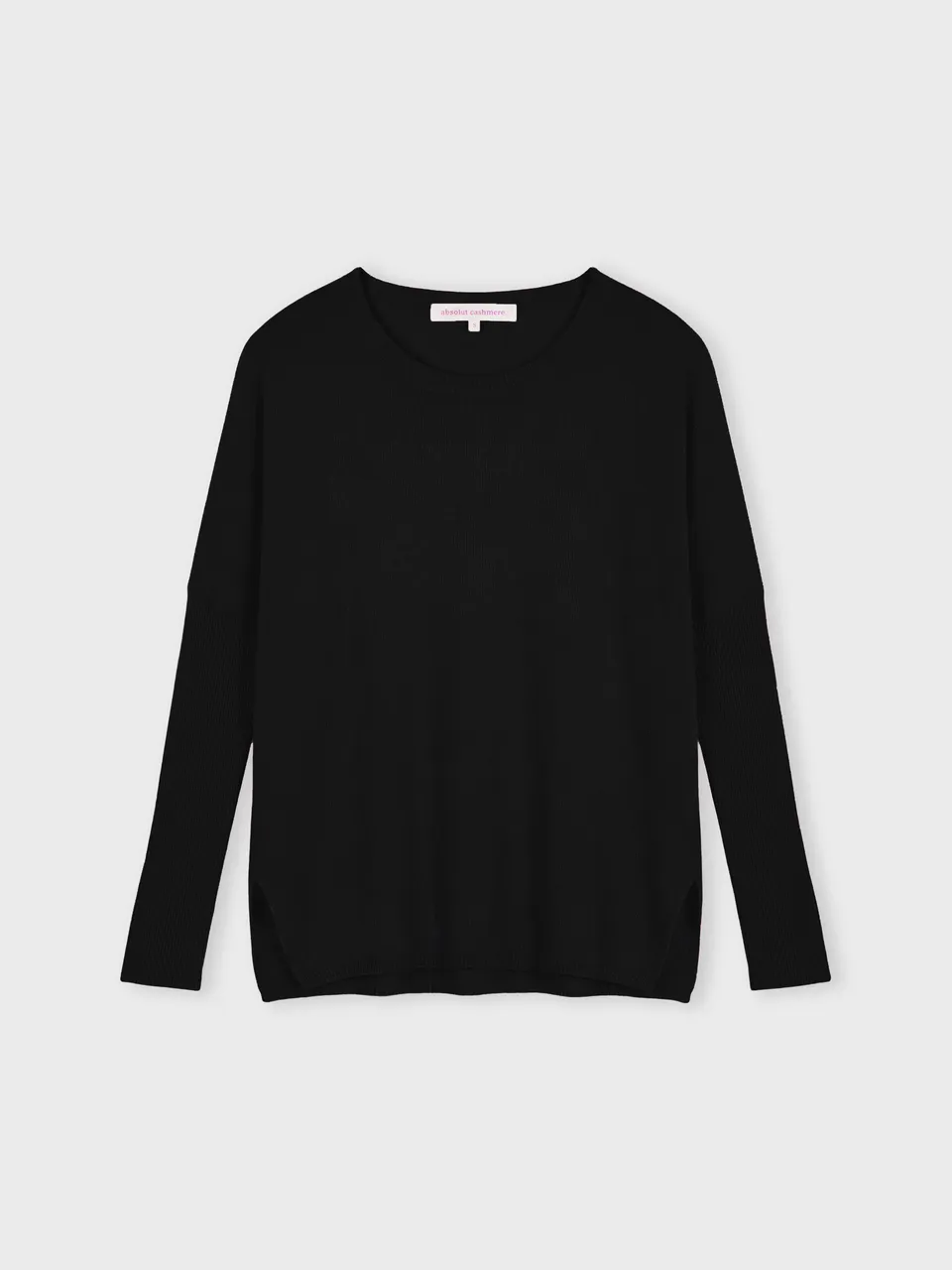 absolut-astrid-pullover-poncho-100-kaschmir-rundhals-langarm-schwarz image 1