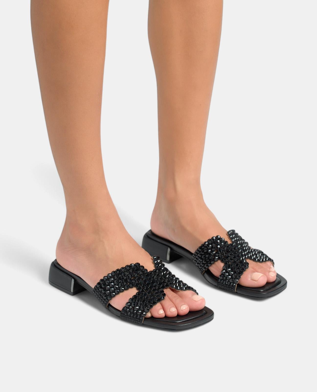 alma-en-pena-flat-jewel-sandal-flache-sandale-schwarz-mit-strass image 4