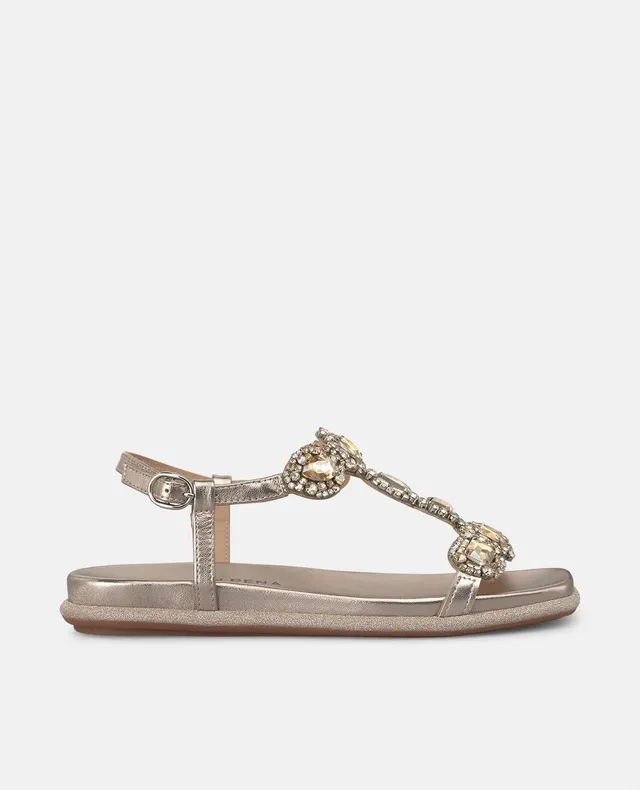 alma-en-pena-flache-sandale-mit-strass-bronze-2-cm-absatz image 1