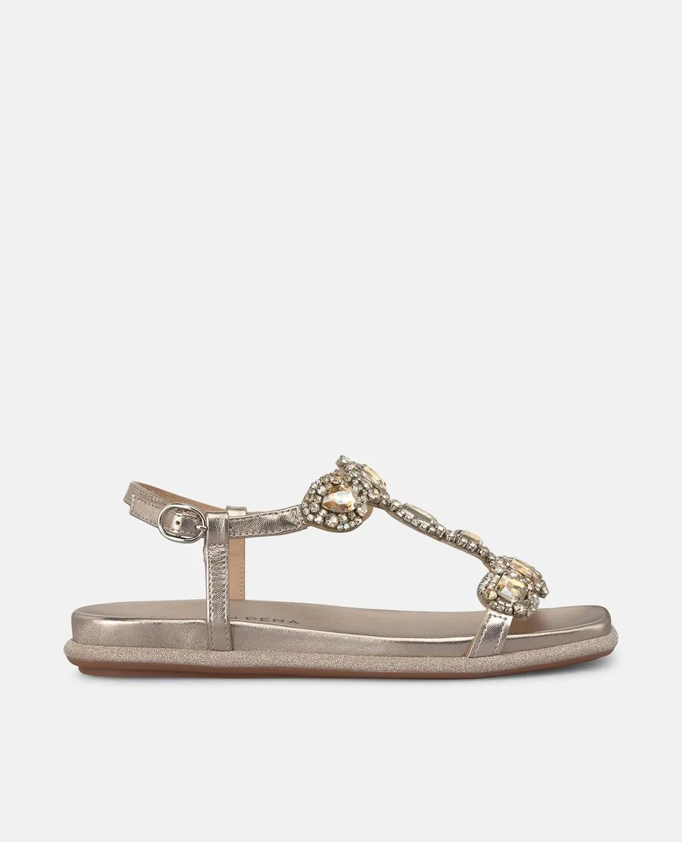 alma-en-pena-flache-sandale-mit-strass-bronze-2-cm-absatz image 1