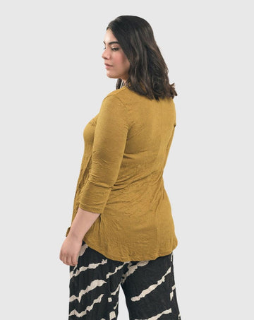 alembika-crinkle-v-neck-top-gelb image 3