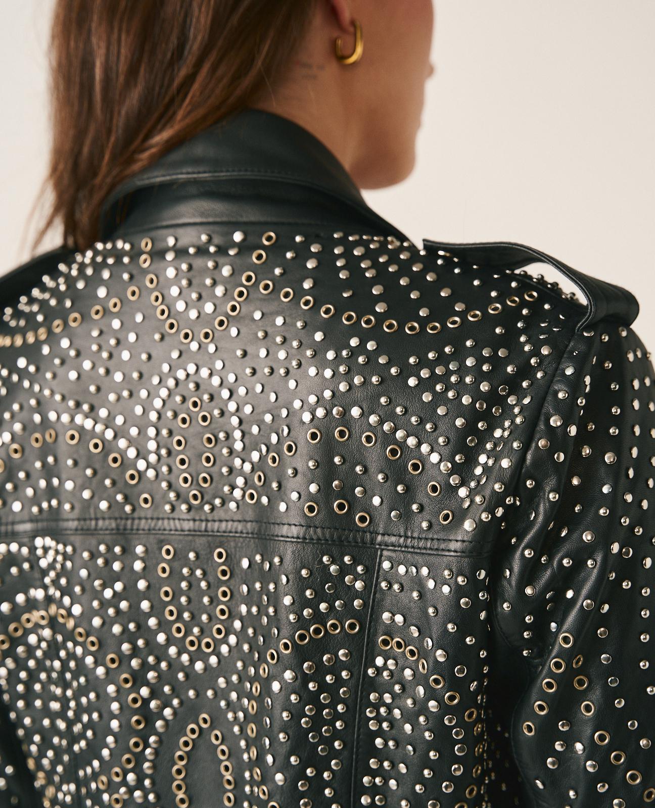 alma-en-pena-bikerjacke-mit-openwork-nieten-damen image 8