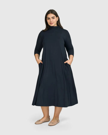 alembika-essential-a-line-dress-ocean-damen-midikleid-langarm image 7