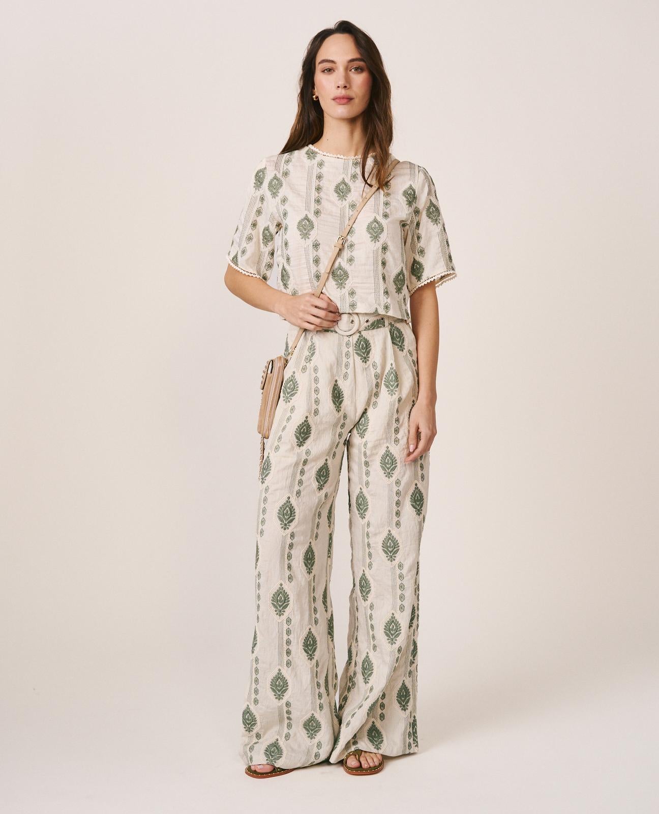 alma-en-pena-plissee-hose-wide-leg-beige image 1