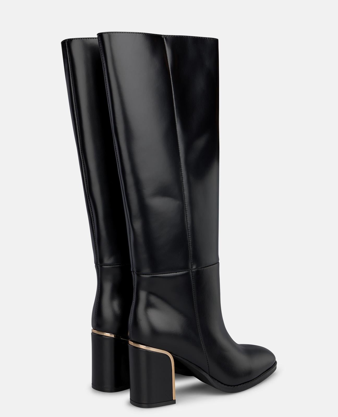 alma-en-pena-stiefel-nappa-leder-schwarz-mit-8-cm-blockabsatz-metallic image 3