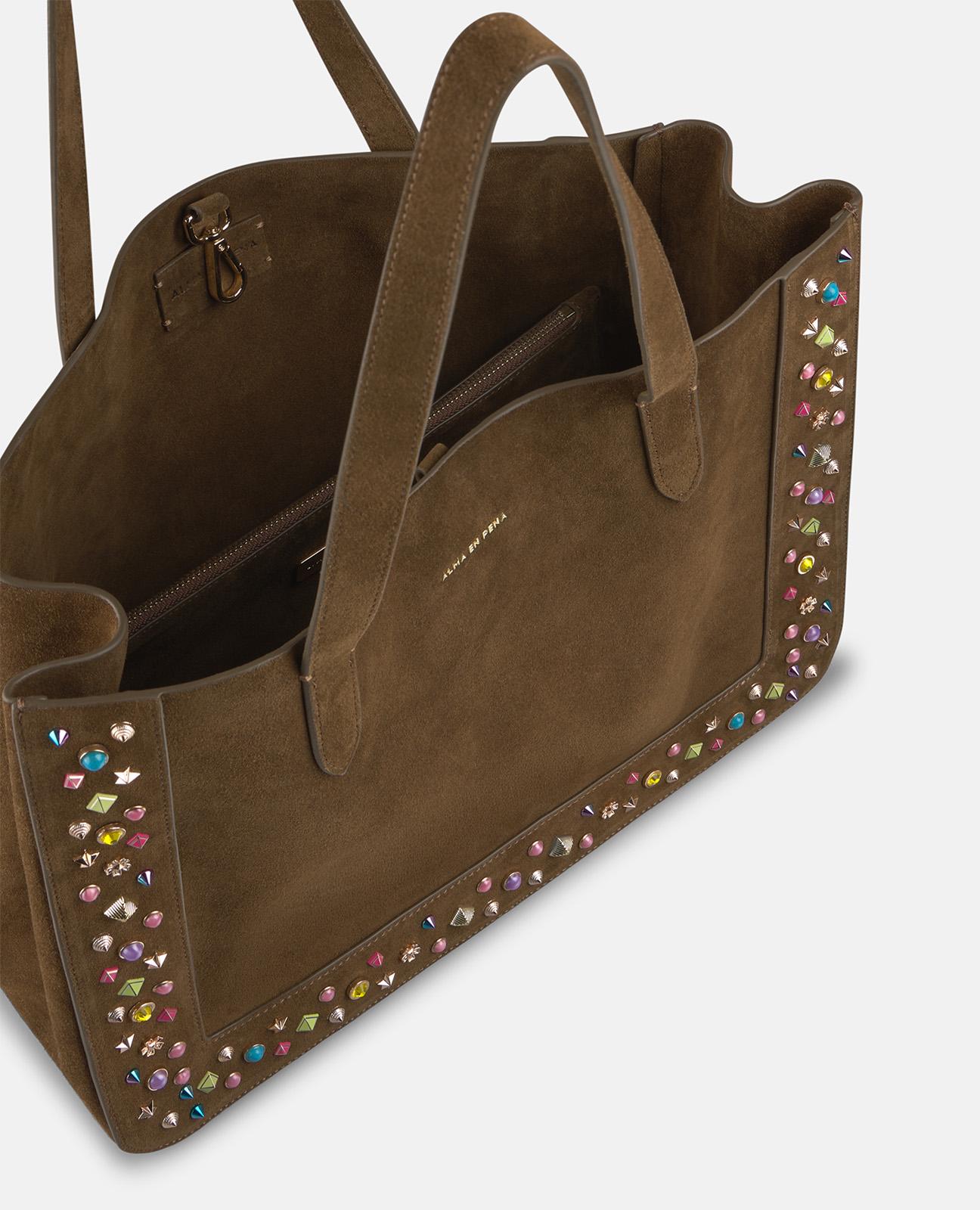 alma-en-pena-studded-shopper-bag-leder-shopper-camel-mit-nieten image 2