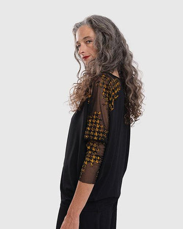 alembika-floral-check-top-damen-jersey-bluse-gelb image 2
