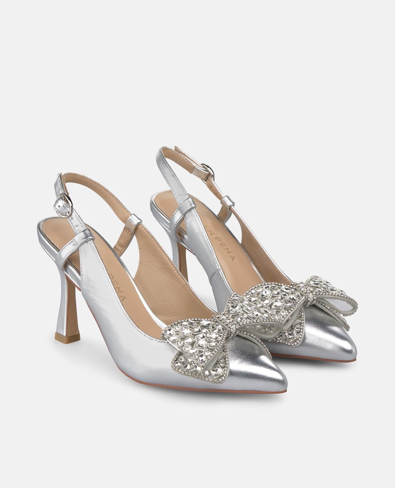 alma-en-pena-high-heel-bow-schuh-silber-9-cm image 2