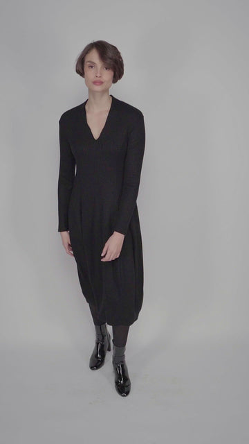 alembika-legend-waffle-cocoon-kleid-schwarz image 3