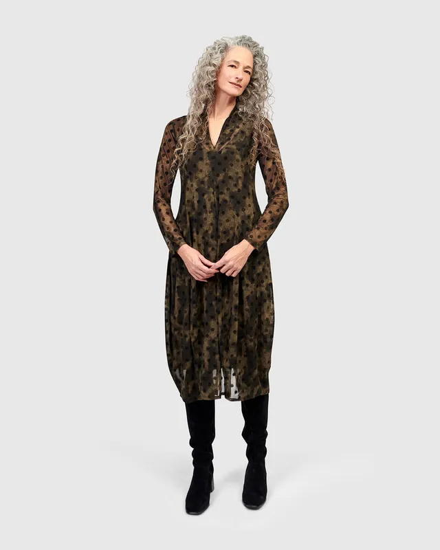 alembika-grove-mesh-cocoon-kleid-damen-antique image 1
