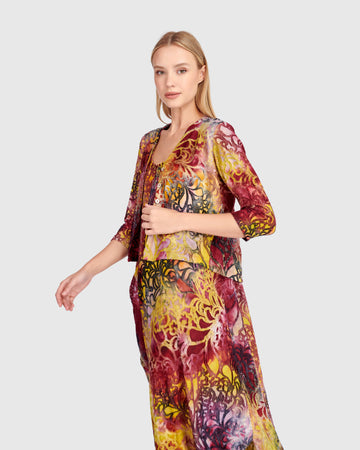 alembika-kaleidoscope-cropped-cardigan-strickjacke-raspberry-gold image 2