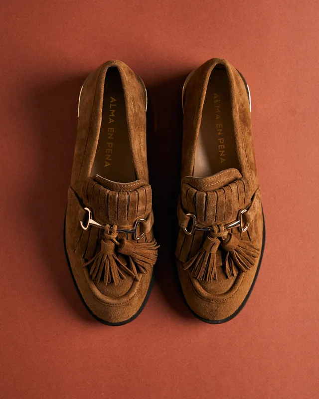 alma-en-pena-suede-loafers-mokassin-mit-quasten-camel image 1