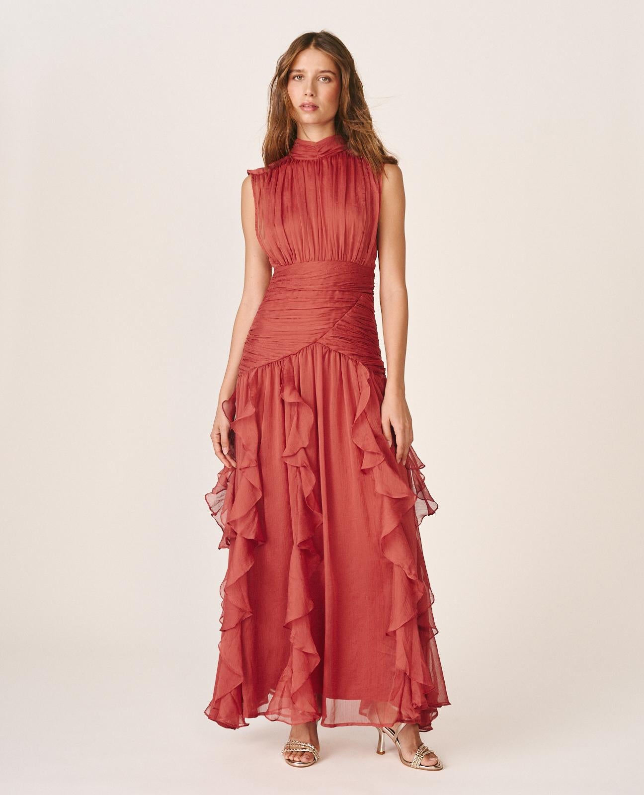 alma-en-pena-long-dress-with-ruffles-langes-r-schenkleid-rosa-rmellos image 1