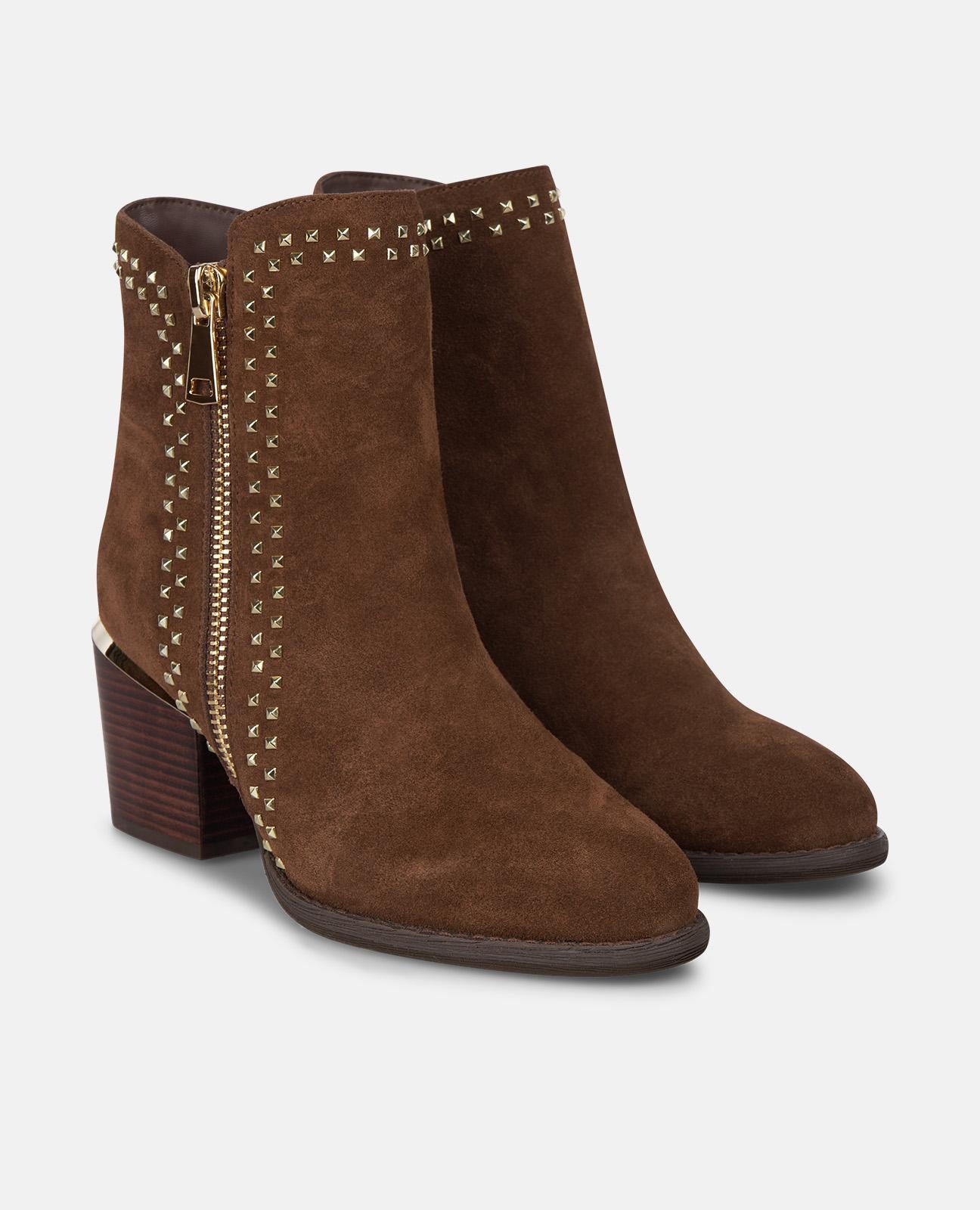 alma-en-pena-stiefeletten-mit-nieten-stiefel-mit-absatz-in-camel image 2