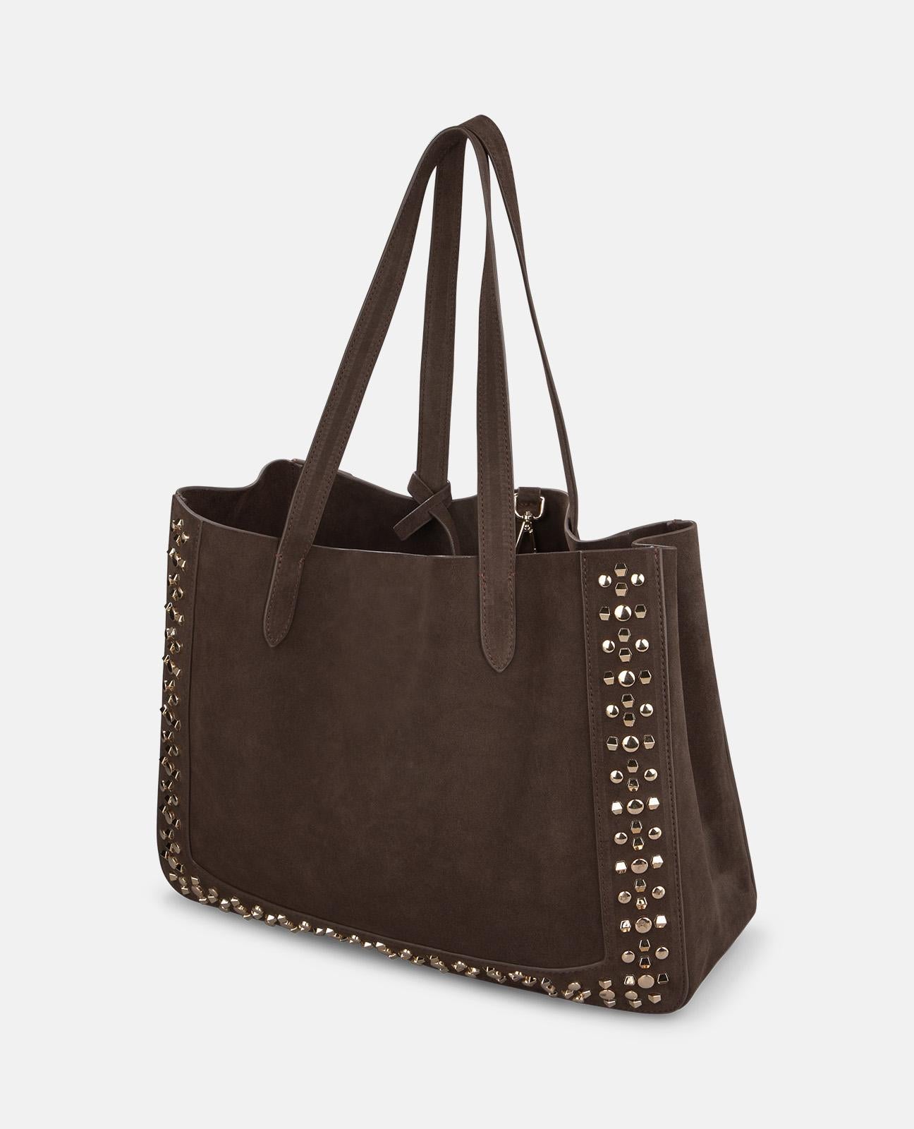 alma-en-pena-leather-shopper-bag-nieten-braun image 2