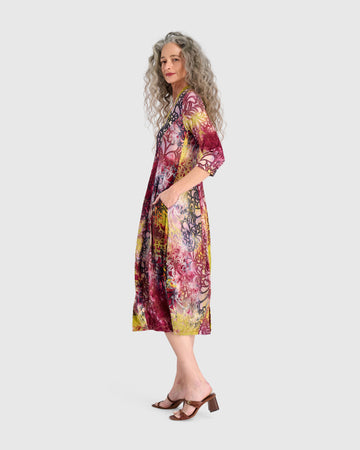 alembika-confetti-cocoon-dress-damen-kleid-raspberry-gold image 5