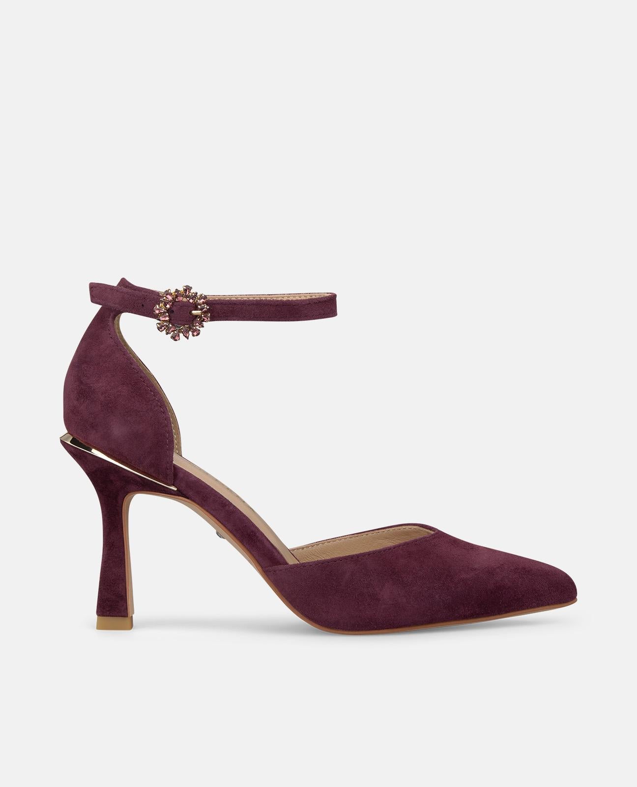 alma-en-pena-suede-pumps-bordeaux-riemchen-8-cm image 1