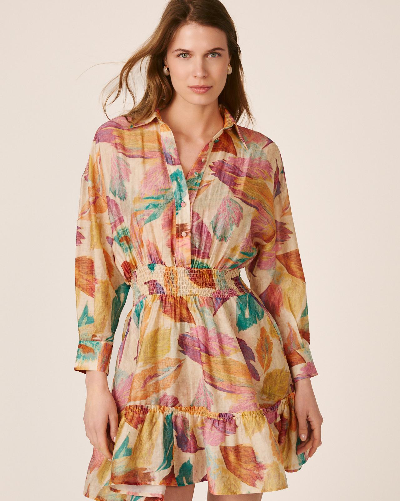 alma-en-pena-kurzarm-minikleid-mit-pailletten-orange image 4