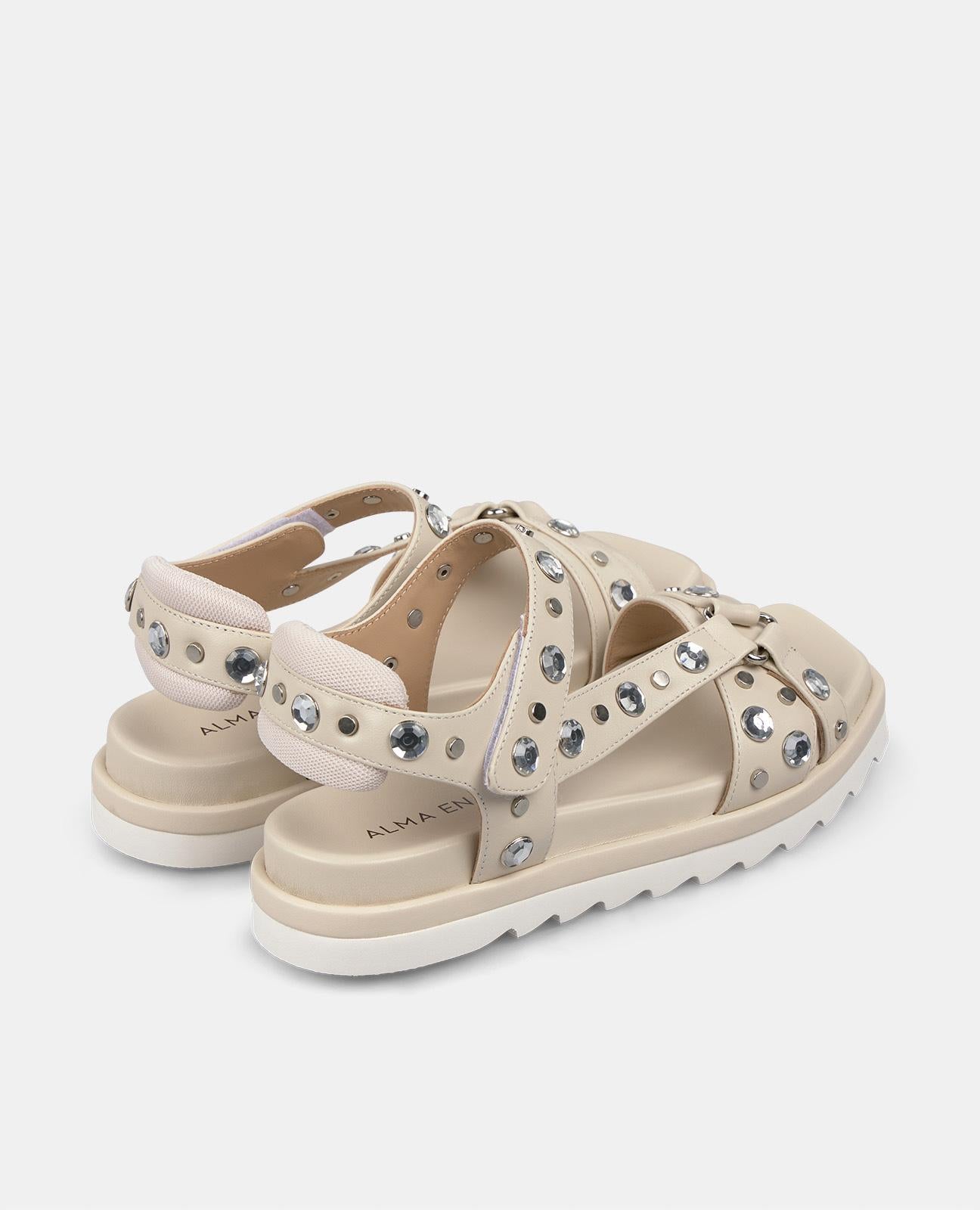 alma-en-pena-flat-sandal-with-track-sole-flache-sandale-beige-2cm image 3