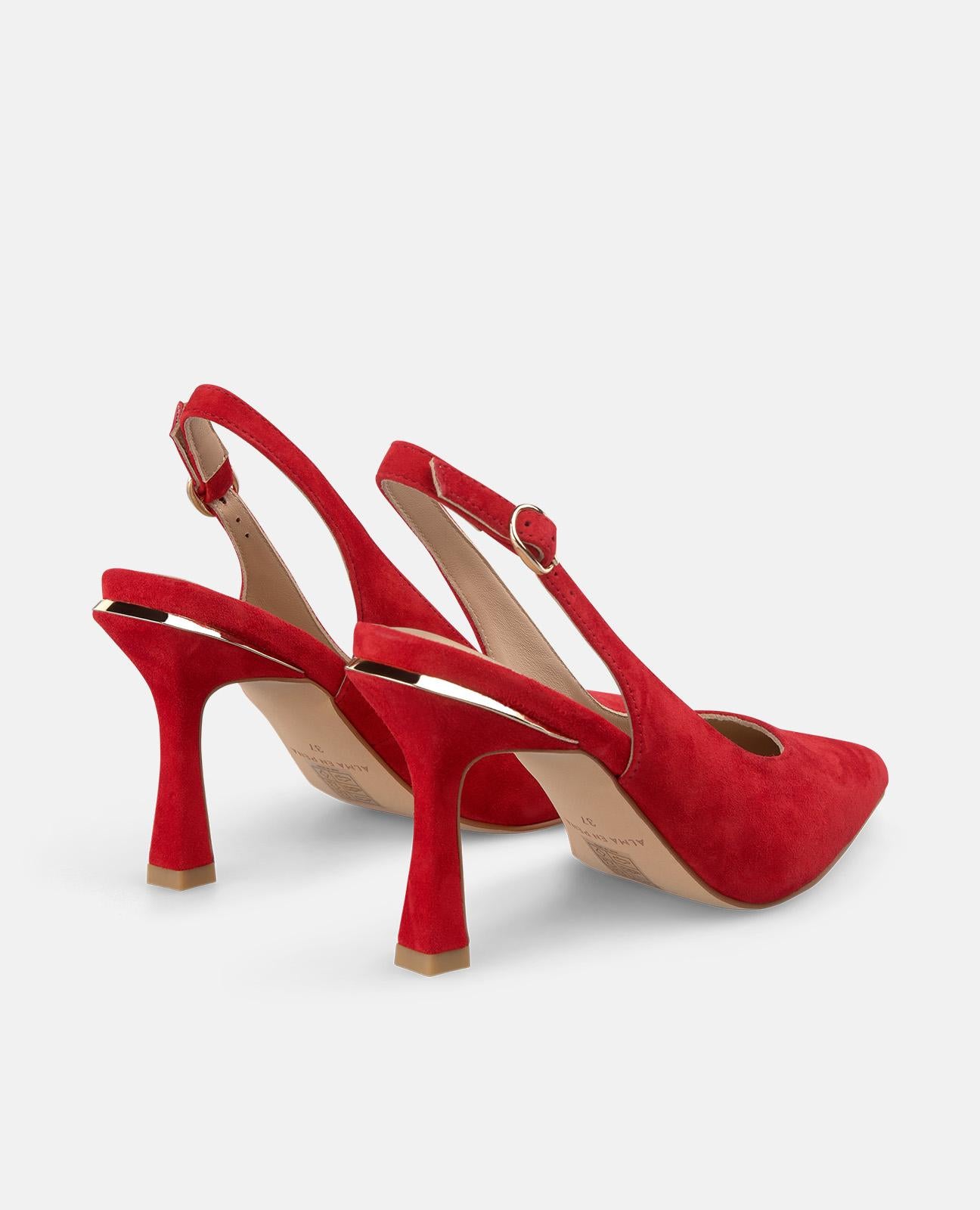 alma-en-pena-slingback-pumps-rot-spitzer-high-heel-9-cm-mit-schnalle image 3