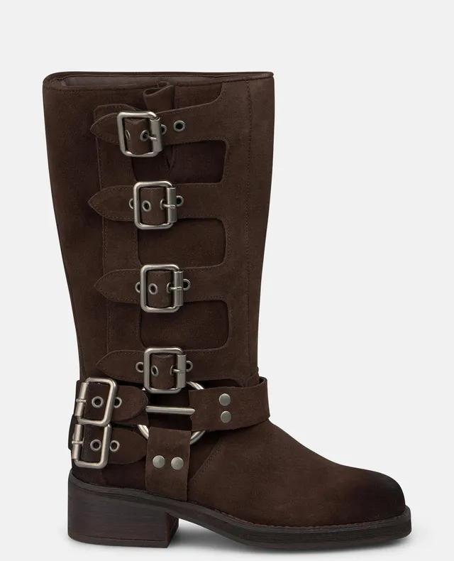 alma-en-pena-biker-stiefel-aus-velours-braun-4-5-cm image 1