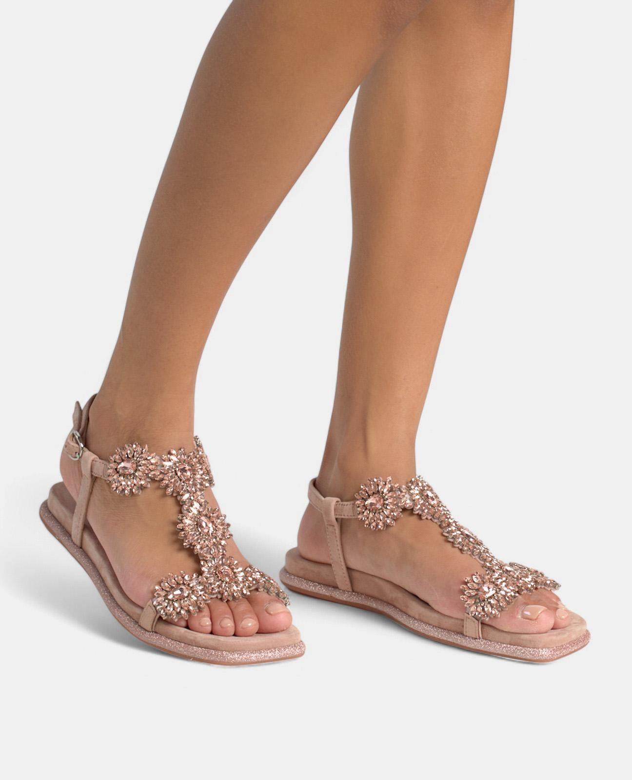 alma-en-pena-flat-sandal-with-rhinestones-flache-sandale-rosa-empowdered-eckig-2 image 4