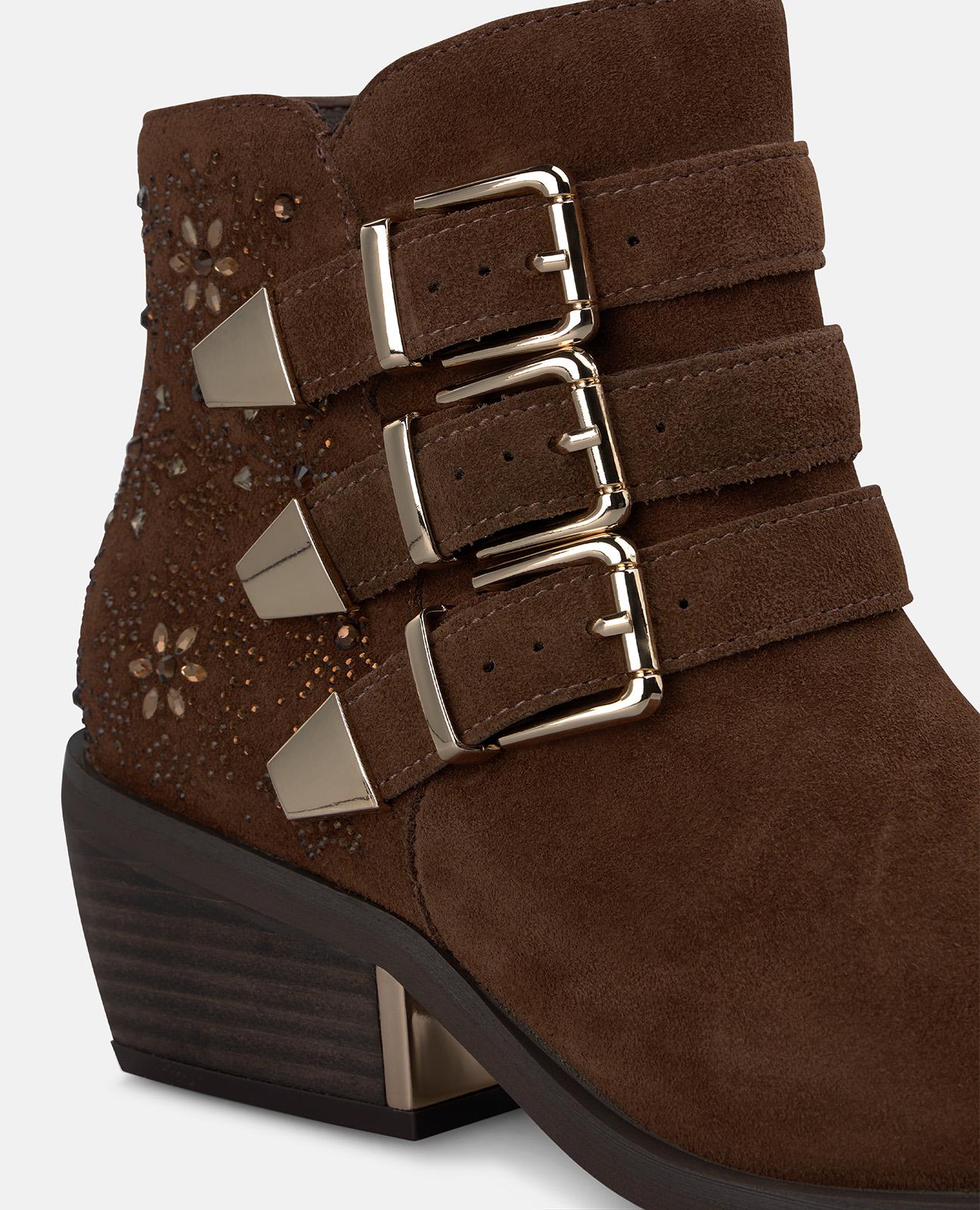 alma-en-pena-suede-ankle-boots-with-buckles-stiefelette-camel-5-cm image 4