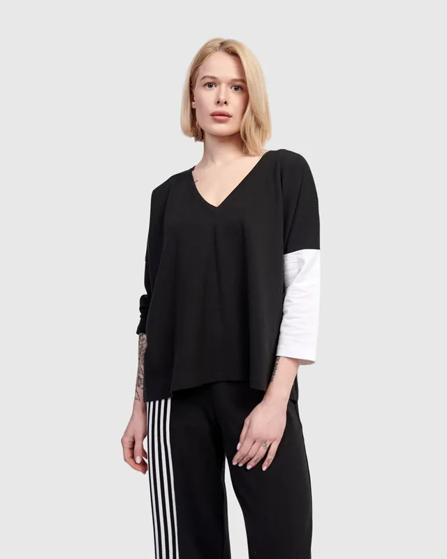 alembika-sadie-boxy-top-black-white image 1