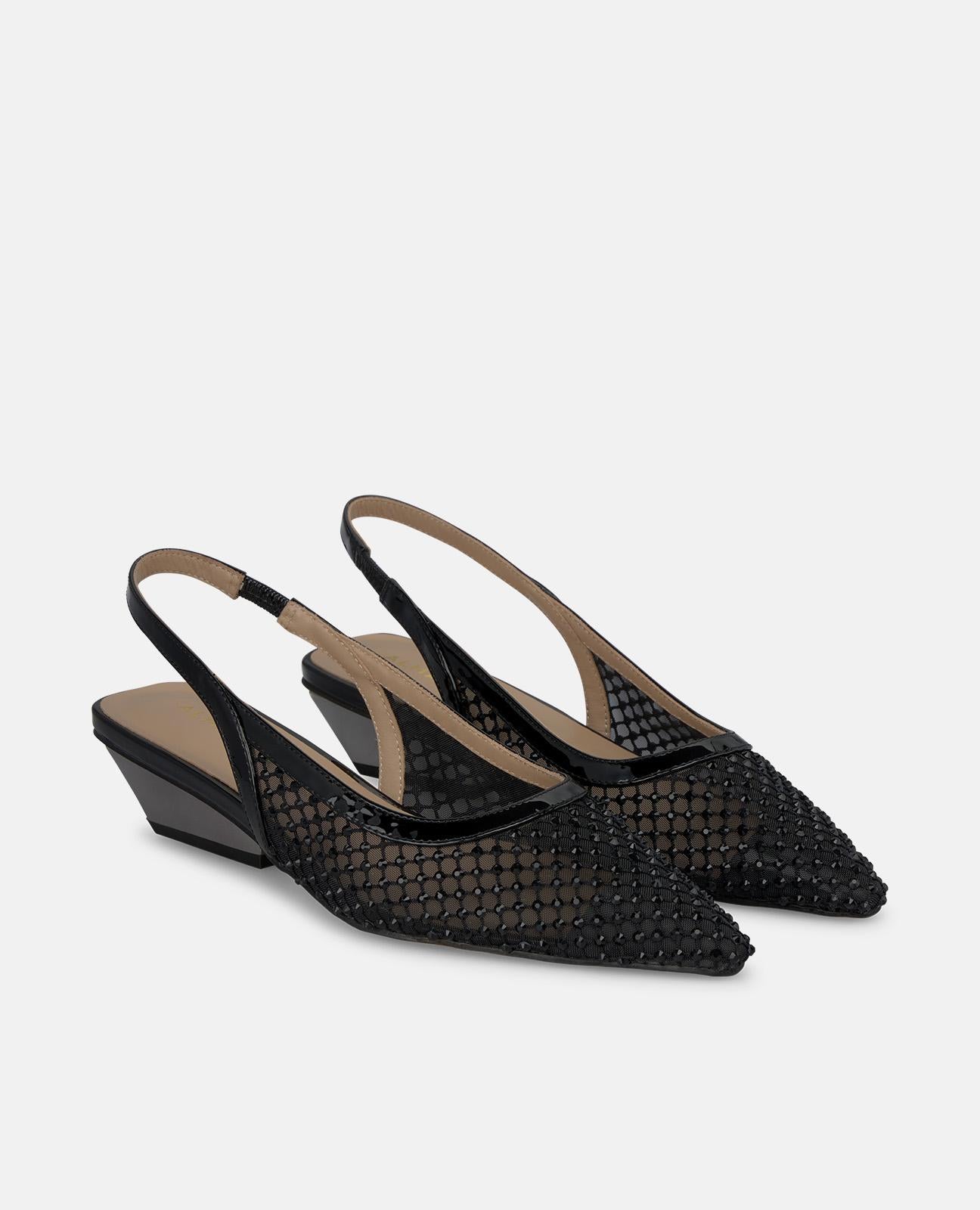 alma-en-pena-mesh-slingback-mit-offenem-absatz-schwarz-5-cm-blockabsatz image 2
