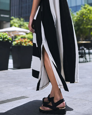 alembika-urban-rugby-stripe-maxikleid-white-black image 5